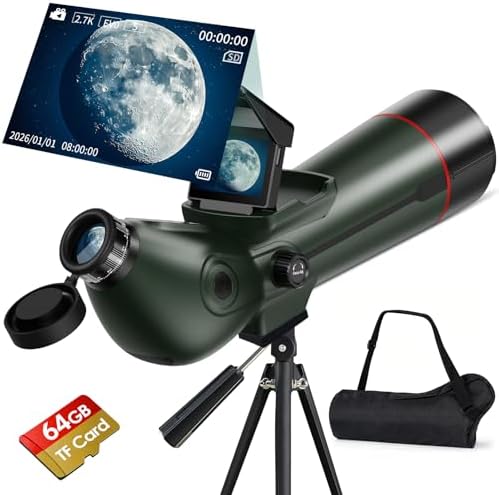 Smart Telescope, Digital Electronic Telescopes with 4K Astrophotography Camera, Internal and Externat Dual Screens Spotter for Adults & Kids & Beginners Astronomy with 64G Card by Unknown