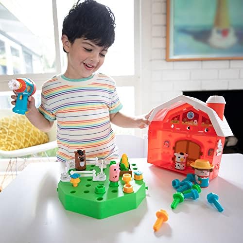 Educational Insights Design & Drill Bolt Buddies Barn - Construction Toys & Tools for Kids, Take Apart STEM Set with Real Electric Toy Drill, Pretend Play Building Kit, Gifts for Toddlers Ages 3+ - Image 5