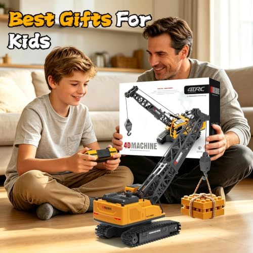 Jiakora Remote Control Crane Toy, 2.4GHz 12 Channel 1:18 RC Construction Crawler Crane with Metal Hook, Lights, Sound & Spray Function, 2 Batteries, Birthday Gift for Kids Boys Girls Ages 3-5 4-7 8-12 - Image 7