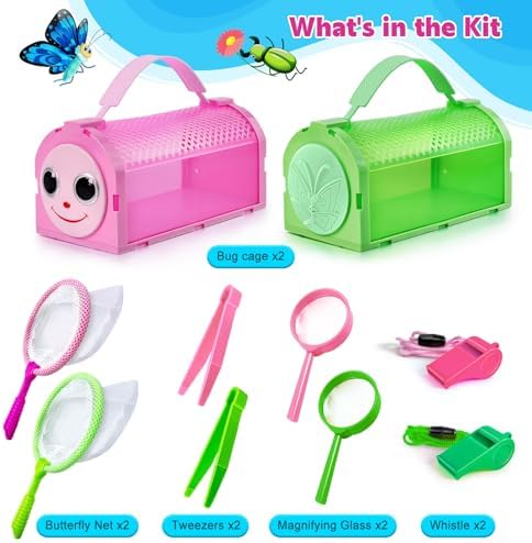 YOPINSAND Bug Catcher for Kids, 10 Pcs Outdoor Exploration Kit with 2 Cages - Image 2