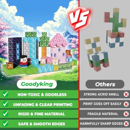 GraceDuck Magnetic Blocks - 200 PCS Build Dark Adventure Forest Castle - Magnetic Toys for Montessori Toddler Christmas Birthday Gifts STEM Sensory Toys for 3 4 5 6 7 8 9 10 Year Old Boys & Girls - Image 4