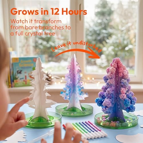 JOVA Klever Kits Crystal Land Growing Lab- Craft Kits for Kids Aged 8+ Science Gifts with 6 Unique Natural Elements and Light-Up Base, STEM Activities Birthday Gift - Image 5