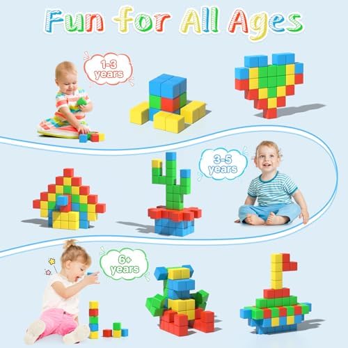 Large Magnetic Blocks,56PCS 1.34in 3D Building Cubes for Kids Ages 3+ - Image 7