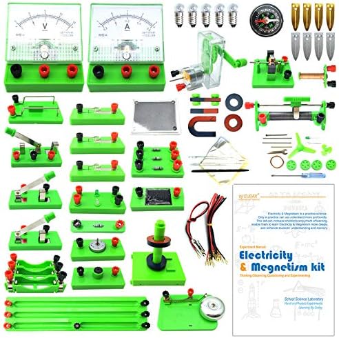EUDAX School Physics Labs Basic Electricity Discovery Circuit and Magnetism Experiment Kits for High School Students Electromagnetism Elementary Electronics by EUDAX