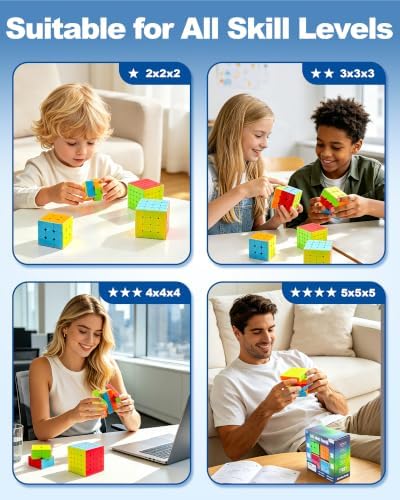 D-FantiX Speed Cube Set 2x2 3x3 4x4 5x5, Adult Stress Relief Fidget Toys - Image 6