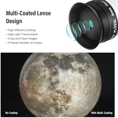Astromania Telescope Eyepiece 1.25 Inch Plossl Eyepiece Telescope Lense 8mm - Image 4