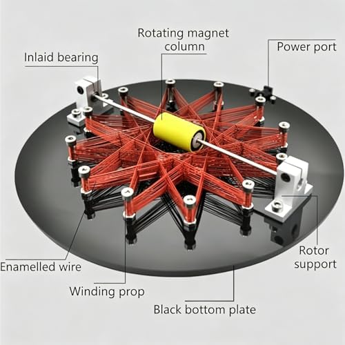 COYEUX Star Coil Brushless Motor, Electromagnetic Motor with 25cm/10 in Disc Base, for Classroom Teaching, Desktop Kinetic Art Decor - Image 2