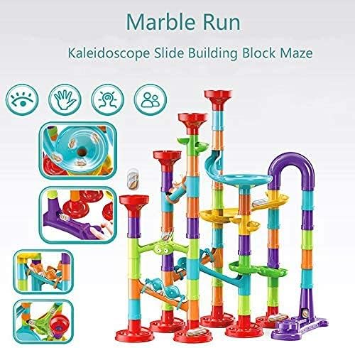 Marble Run Building Blocks STEM Toy Track Race Maze 30 Glass Marbles for Kids Boys Girls 3 4 5 6 7 8 9 10 11 12 Year Old Birthday Present Preshool Gift - Image 6