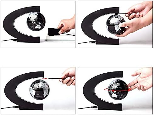 Magnetic Levitation Floating Rotating World Globe with LED Frame Lights, C Shape Levitating Globe, Touch Switch Night Light, Cool Tech Gifts for Men Dad Boys Kids, Office Desk Decor and STEM Gift - Image 7