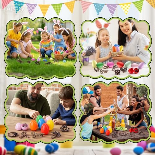 16 Pack Easter Eggs Filled with Brain Teaser Puzzles Toys, Easters Basket Stuffers for Kids Teens Adults, Easters Egg Fillers for Kids Boys Girls, Easter Eggs Hunt Game, Classroom Prize Supplies - Image 5