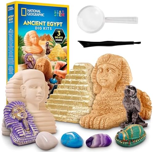 National Geographic Ancient Egypt Dig Kit with Gems and Replica Artifacts by BlueMarbleToys