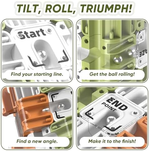 3D Cube Puzzle, Orange Labyrinth Brain Teaser Maze Ball Fidget Toys - Image 6