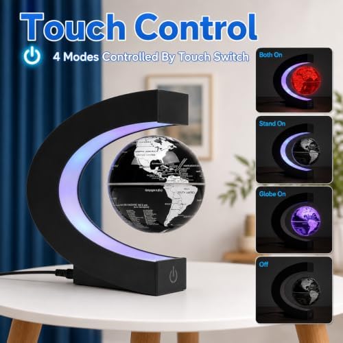 Magnetic Levitation Floating Rotating World globe for children With Colored Lamp And Touch Switch For Men Boss Cool home/Office Decor unique Gifts Or Kids Desk Tech accessories Gadget teenage Toys - Image 5
