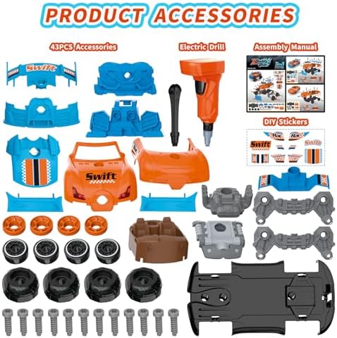 Pup Go 43 Pcs Take Apart Car for Boys Ages 3-8 Year, Build Your Own Car Set - Image 2