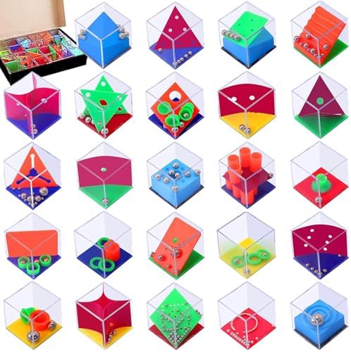 24 PCS Brain Teaser Puzzles for Kids,Balance IQ Maze Game 1.57 in by Unknown