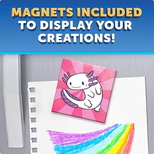 Blue Marble Magnetic Tile Art Craft Kit - Paint Your Own Magnetic Mini Tiles, Includes 10 Tiles, Magnets, 6 Paints, Brush, Googly Eyes & Transfer Stickers, Magnet Art Kit, DIY Magnets for Kids - Image 3