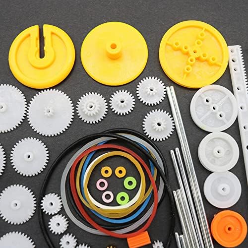 DAGIJIRD Plastic Gears Pulley Belt Motor Gear Set Worm Kits Robot Car Motor Toy DIY Parts Assortment 82Pcs - Image 4