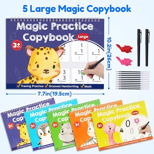 Magic Grooved Writing Practice for Kids 3-8, Grooved Handwriting Workbook - Image 2