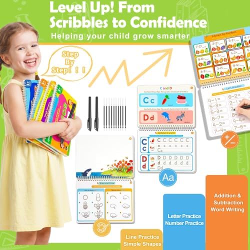 Magic Grooved Writing Practice Books, 96 Reusable Activities, Ages 3-8 - Image 5