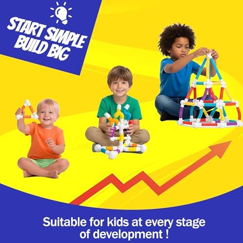 Magnetic Building Sticks for Toddlers 1-3, Flexible STEM Construction Toy - Image 2