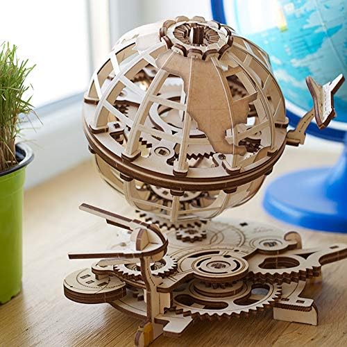 UGEARS Globe 3D Wooden Puzzles for Adults - Wooden Model Kits for Adults Brain Teaser Puzzles Models for Adult to Build Mechanical Models Educational World Globes Puzzle Hobby Set - Image 2