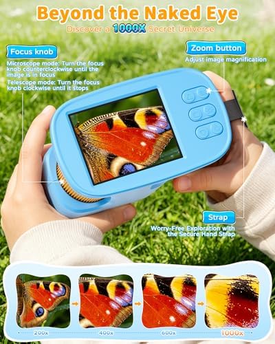 1000X Handheld Microscope for Kids, 4K Digital Kids Microscope Science Kits - Image 3