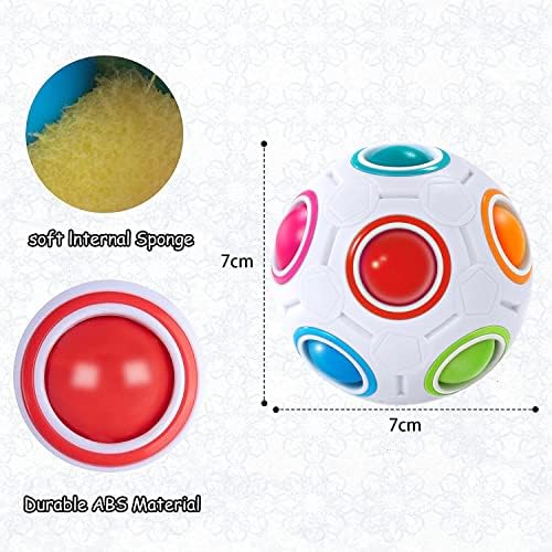 Vdealen Magic Rainbow Puzzle Ball, Fidget Ball Puzzle Brain Teaser Fidget Toy for Boys & Girls- Birthday Party Easter Valentines Christmas Stocking Stuffers for Kids Teen & Adults(Off White) - Image 2