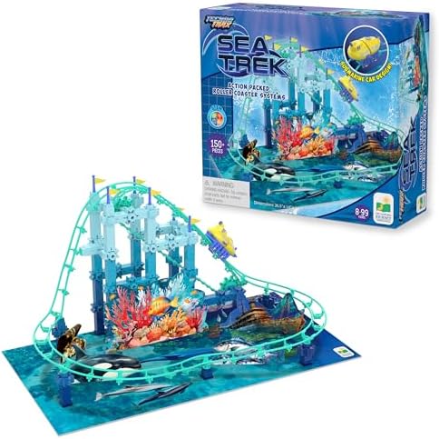 The Learning Journey International Techno Trax Sea Trek, Roller Coaster Building Kit, STEM Gift for Boys and Girls Age 8+, 150+ pc Set by TheLearningJourney