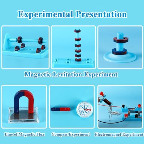 Science Magnets Experiment Set for Kids Electricity and Magnetism Kit for Students Stem Kit Physics Lab Basic Circuit Tools for Learning Starter - Image 3
