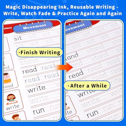 Magic Grooved Handwriting Practice Book for Kids Ages 3-8, Reusable Tracing Workbooks with Auto-Disappearing Ink, Preschool Learning Activities for Toddlers-Gifts for Children - Image 5
