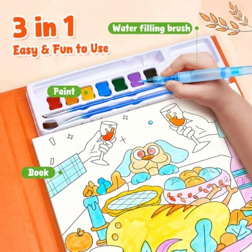 JoyCat Paint with Water Coloring Books for Toddlers (Thanksgiving) - Image 4