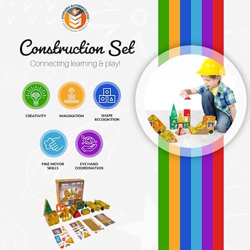 Tytan Tiles Pirate Ship & Island 60-Piece Magnetic Tiles Building Set, Fun Kids’ STEM Toy, Creative Play, Shape & Pattern Recognition, Fine Motor Skills, Includes Storage Bag, Ages 3 and Up - Image 4