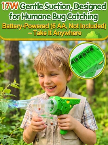 17W Gentle Suction Bug Vacuum Catcher for Kids, with Built-in LED Light - Image 2