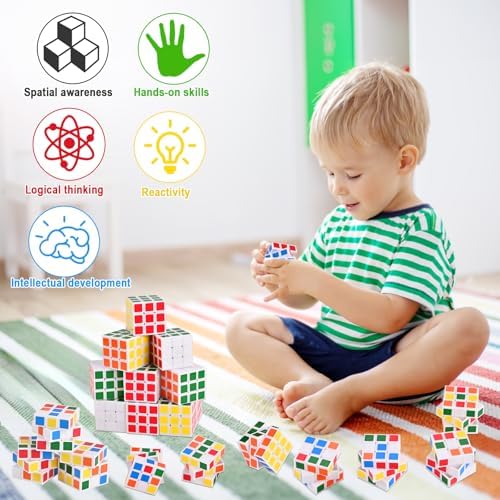 GOLDGE 24 Mini Cube Puzzles, 1.18in 3x3 Magic Cube Set - Image 4