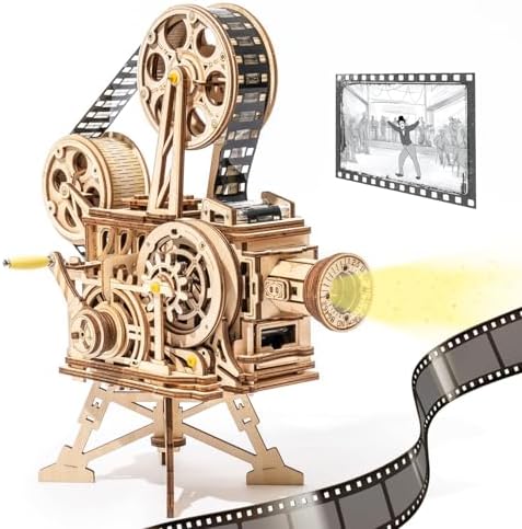 ROKR 3D Wooden Puzzles for Adults- 183pcs Mechanical Model Building Kit Wooden Craft Movie Projector Gift for Adults 14+ (Vitascope) by ROKR-InterestingSmartPuzzleToys