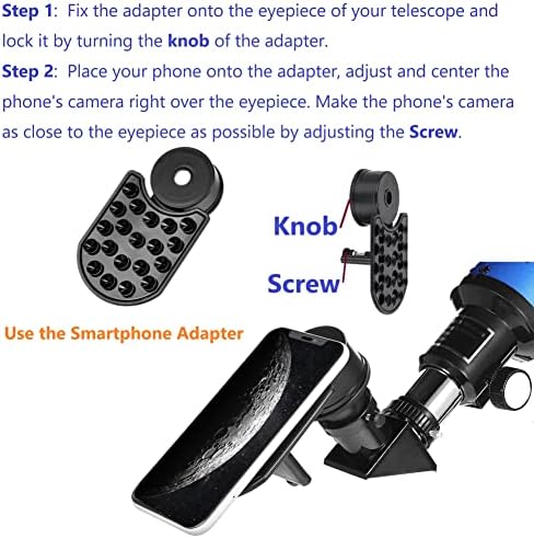 70mm Telescope for Kids & Astronomy Beginners, Refractor Telescope with Tripod & Finder Scope, Portable Telescope with 4 Magnification eyepieces & Phone Adapter Blue - Image 6