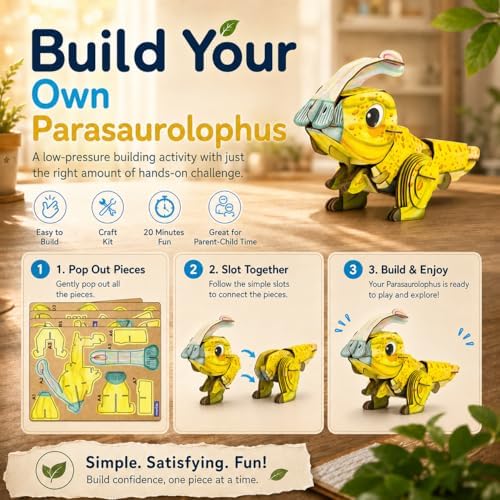 MierEdu Build 'N' Sound 3D Puzzle for Kids, Animal Puzzle with Sound Module, Educational STEM Craft Kit, FSC Paper Model Building Toy Gift for Ages 6+ - Image 3