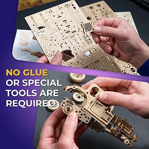 UGEARS 3D Car Model Puzzle - Hot Rod Furious Mouse with Innovative Dual Engines - 3D Wooden Puzzles for Adults and All Family- Realistic Scaling Hot Rod Model Car Kits to Build - 3D Puzzle Model Kits - Image 4