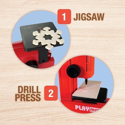 PLAYMAKE 4 in 1 Creative Workshop Safe for Children 5+ for Wood & Cardboard - Image 4