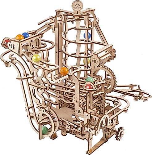 UGEARS Marble Run Spiral Hoist, 3D Puzzle, 11.2-inch Height, Wooden Marble Run Spiral Hoist Models, Mechanical Model Wooden Puzzles for Hobbyists by UGEARS-ModelingJoy