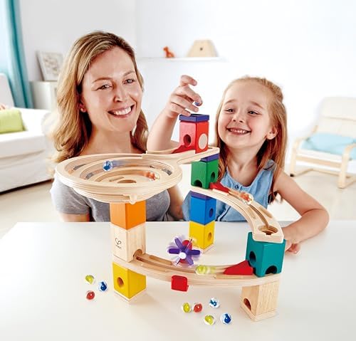 Hape Quadrilla Race to Finish Wooden Blocks with Marble Run Play - Image 2