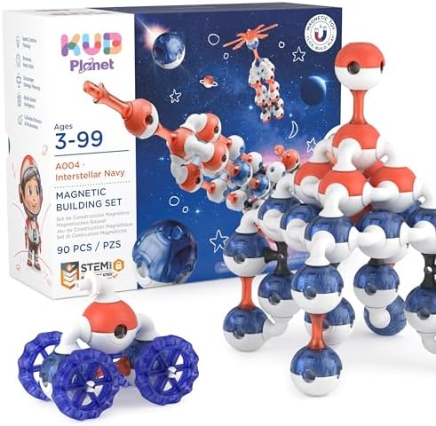 Magnetic Building Set for Kids, STEM Educational Toys for 3+ Year Old Boys and Girls, Space Planet Blocks by KUBPlanet