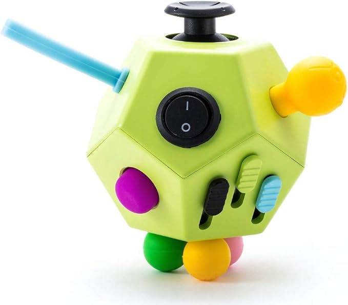 Fidget Dodecagon Toys,12 Sided Cube Toys Relieves Stress and Anxiety for Kids and Adults with ADD,OCD,ADHD,Autism (Green/B1)