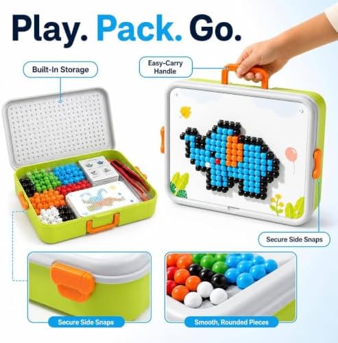 Toddler Puzzles Games for Kids 3-5, STEM Toys 3D Mushroom Nail Puzzle 460 Pieces Building Peg Kit DIY Creative Brain Teaser Puzzle Birthday Gifts for Boys Girls 3 4 5 6 7 8 Year Old - Image 6