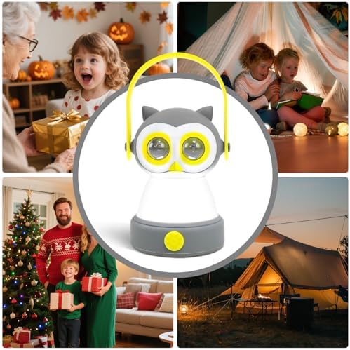 Portable LED Camping Lantern, Lightweight Battery Powered LED Flashlight for Indoor Outdoor, Kids Camping Gear Gift for Children's Day, Birthday, Easter, Adventure(Owl Style, Battery NOT Included) - Image 5