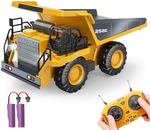 RC Dump Truck Toy for Boys, 9CH Remote Control Truck Construction Vehicles by BEWEAI