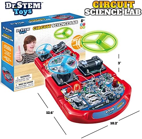 Dr. STEM Toys Circuit Board for Kids | Fun Educational Science Kit with Real Wires, LED Lights & a Fan that Actually Flies | Includes 18 Cool Science Experiments for Boys & Girls Ages 8 & Up - Image 2