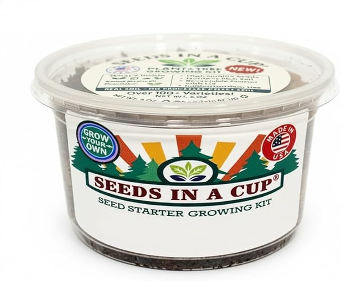 Kids Discovery Garden Kit, Complete Indoor/Outdoor Growing Set, Premium Soil, 4 Seed Varieties,Educational, for Ages 8+, Made in USA, Great Gift for Holiday, Gift Idea