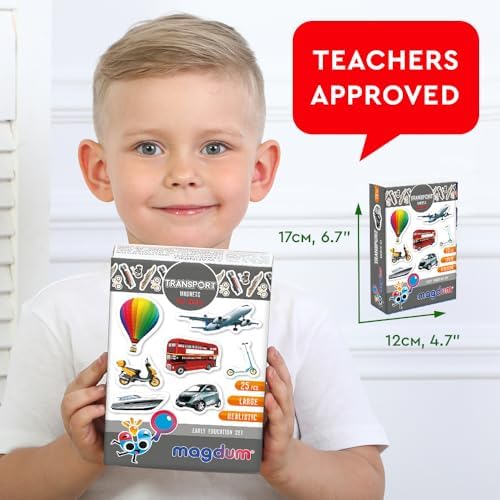 Fridge Magnets for Toddlers - Transport - 25 Vehicles Learning Toy - Image 2