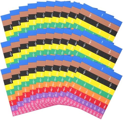 Sayglossy 30 Sets Fraction Tiles Set for Math Classroom Fractions Manipulatives Math Learning Manipulatives for Home School Supplies by Sayglossy